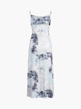 Tie Dye Cowl Neck Zippered Midi Dress